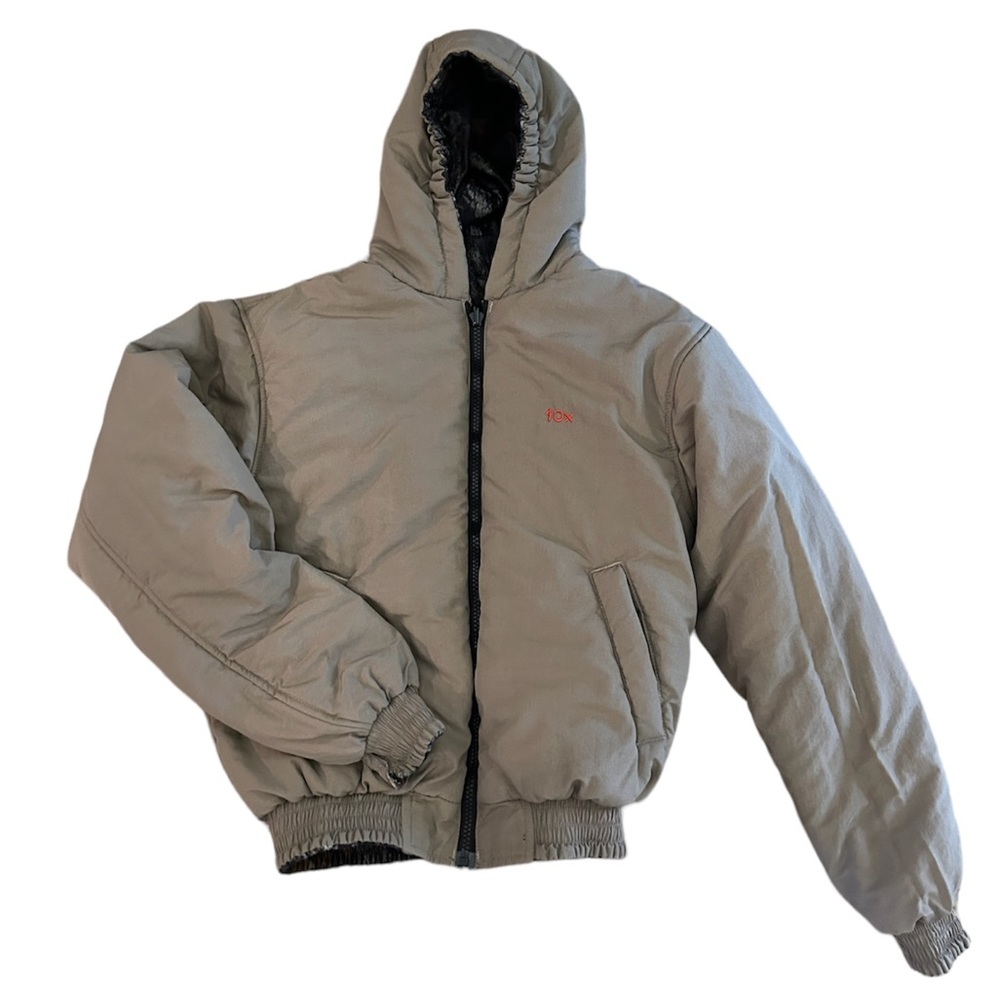 Boys 10X Reversible Tan/Camoflauge Coat